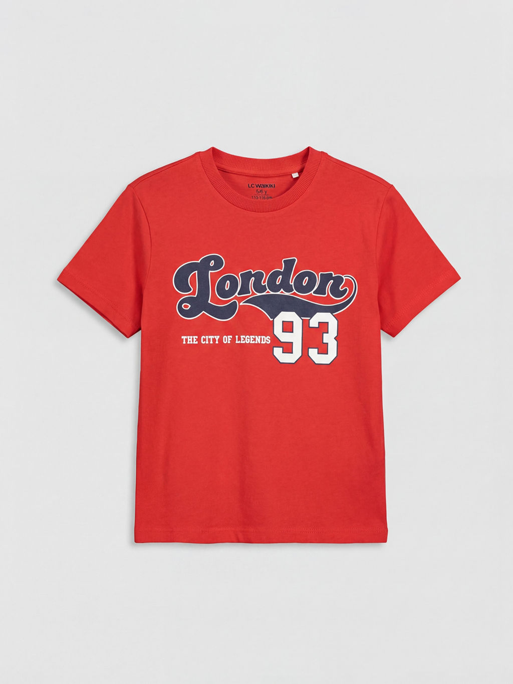 Bisiklet Yaka London Bask?l? Erkek ?ocuk Ti??rt