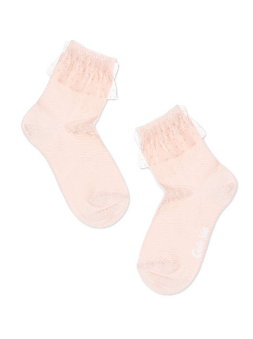 Цена за 2 пары CONTE-KIDS Носки TIP-TOP с лентой из фатина персик