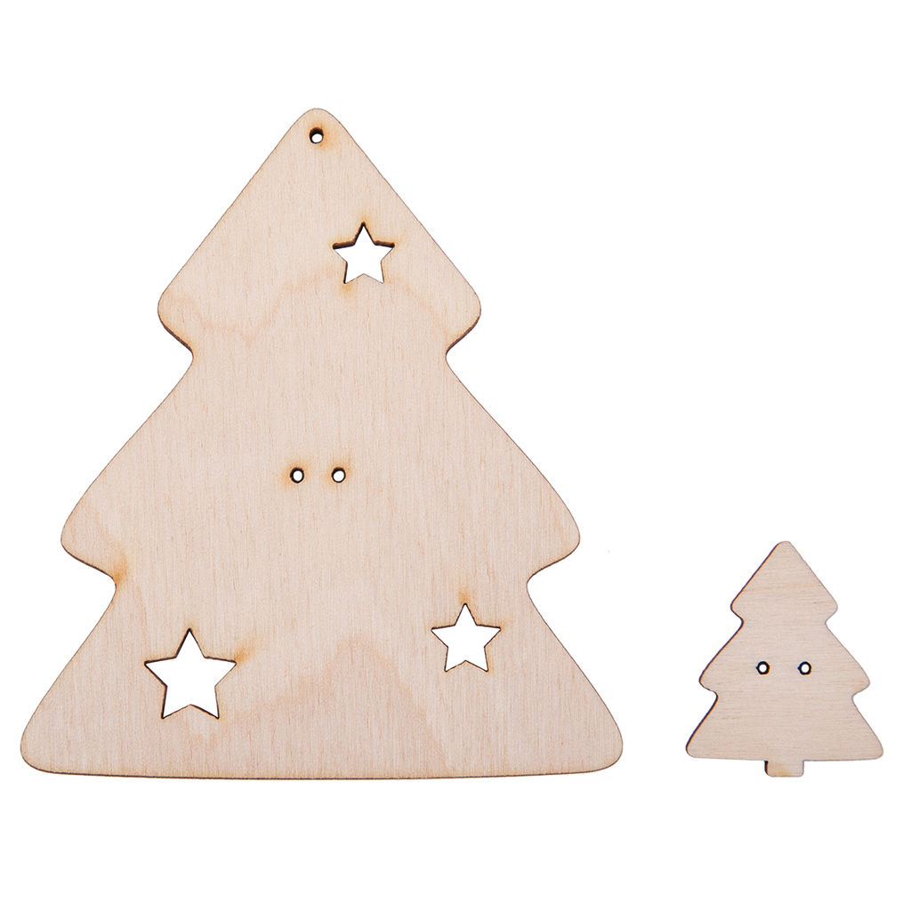 Заготовка для декорирования Mr. Carving ВД-1211 Подвеска с накладной пуговичкой фанера 8 х 9 х 0.3 см Ёлка (8х9см.)