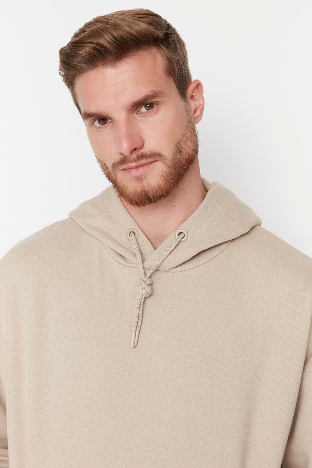 TRENDYOL MAN Siyah Oversize/Genis Kesim Kapusonlu Ici Polar/S?cak Tutan Sweatshirt TMNAW23SW00195 - Trendyolmilla фото 2