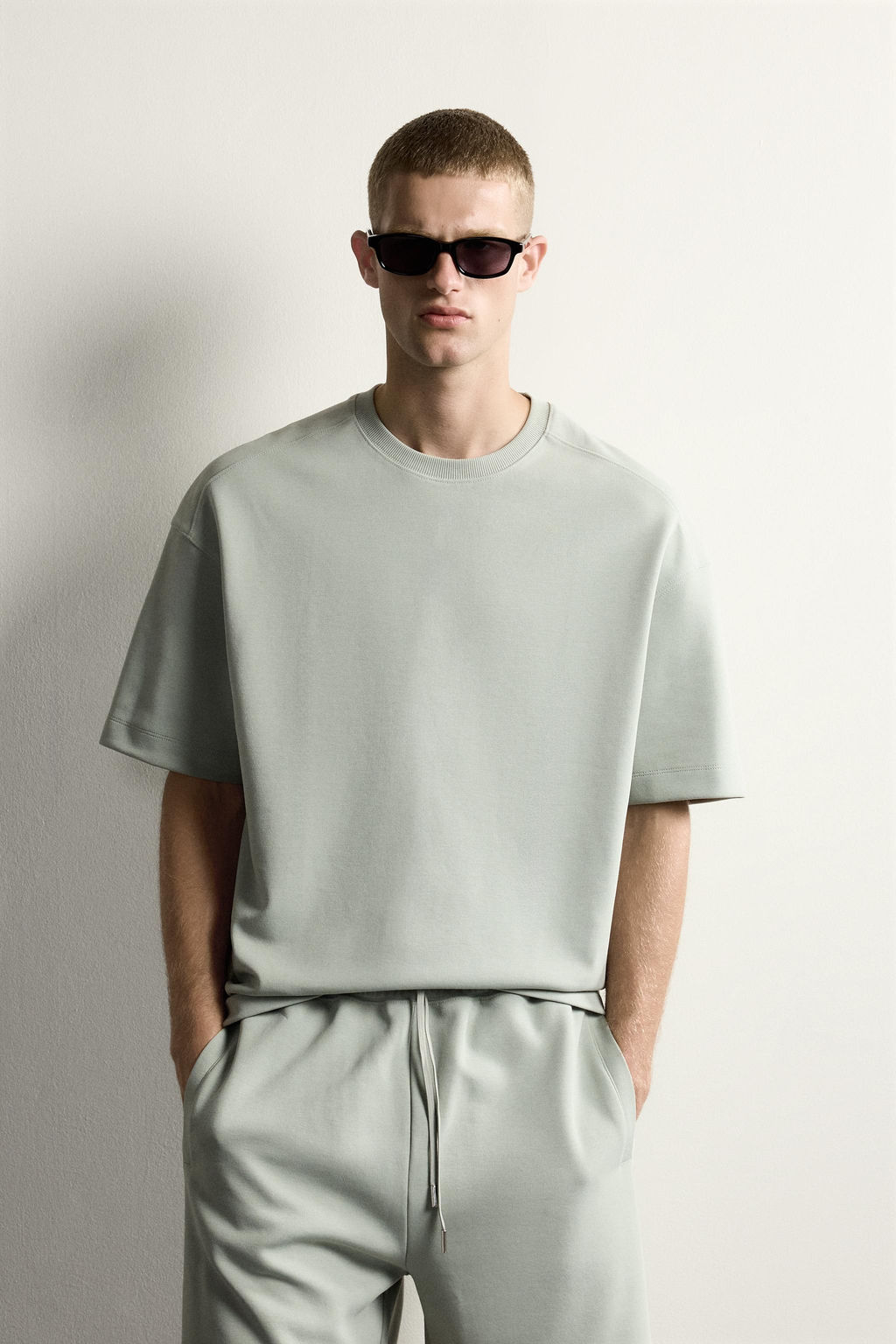 SUDADERA RELAXED FIT INTERLOCK / verde lavado - Zara фото 11