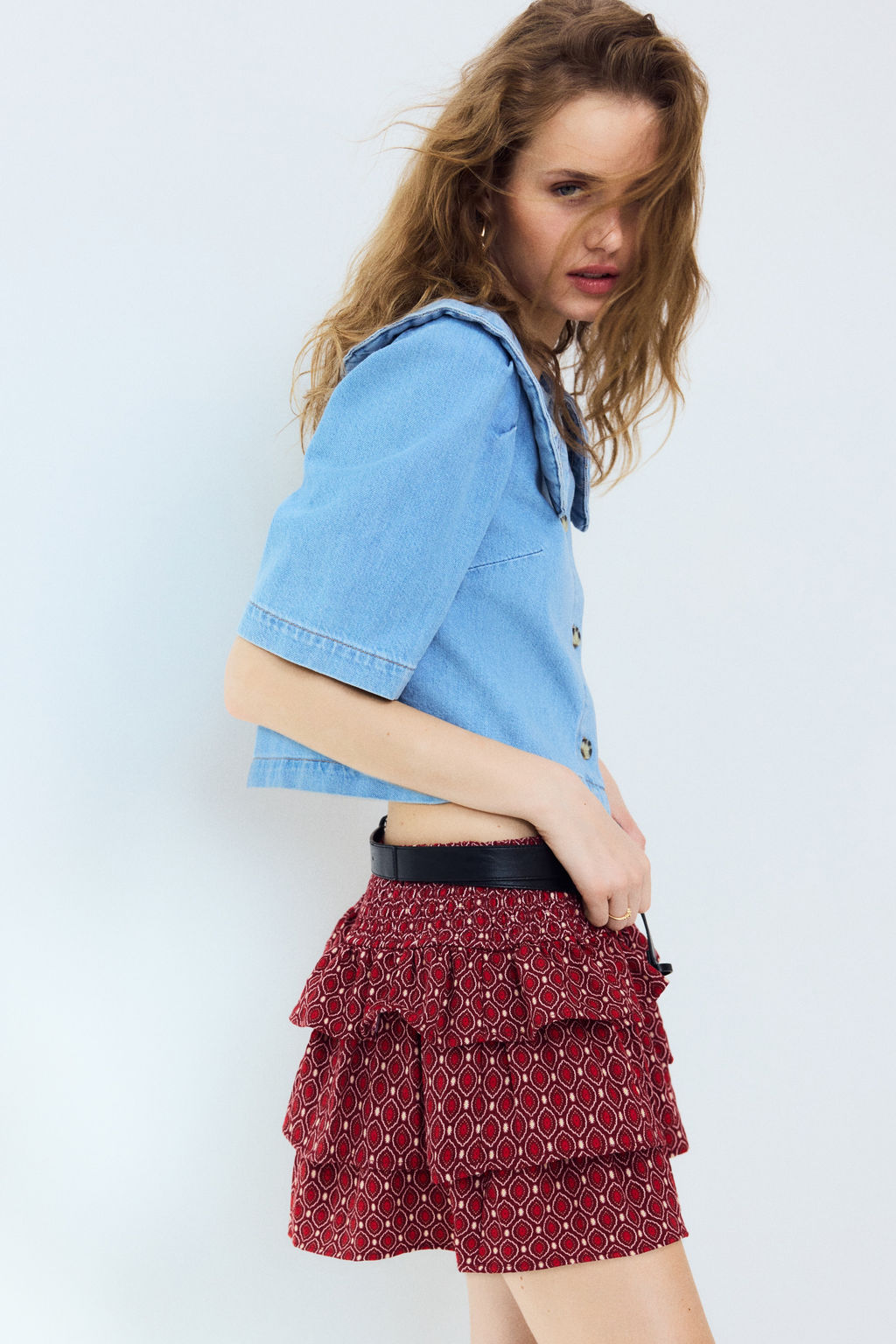 Falda pantal?n con dise?o escalonado - H&m фото 3