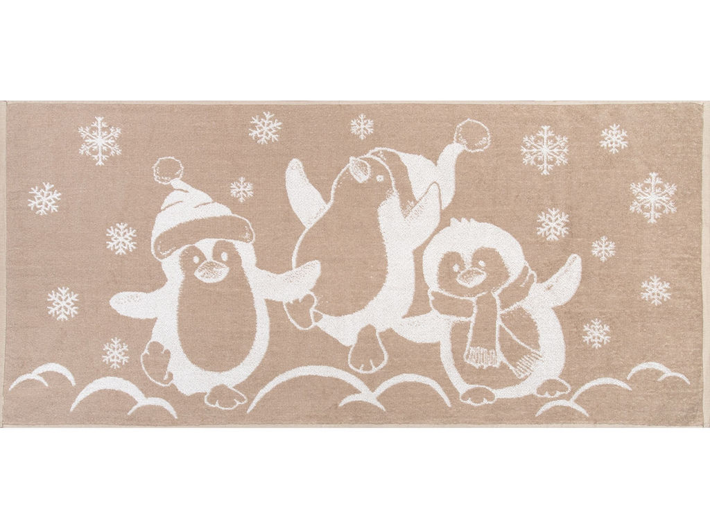 Полотенце махровое 6с102.511ж2 Пингвины(лен3) 67х150см