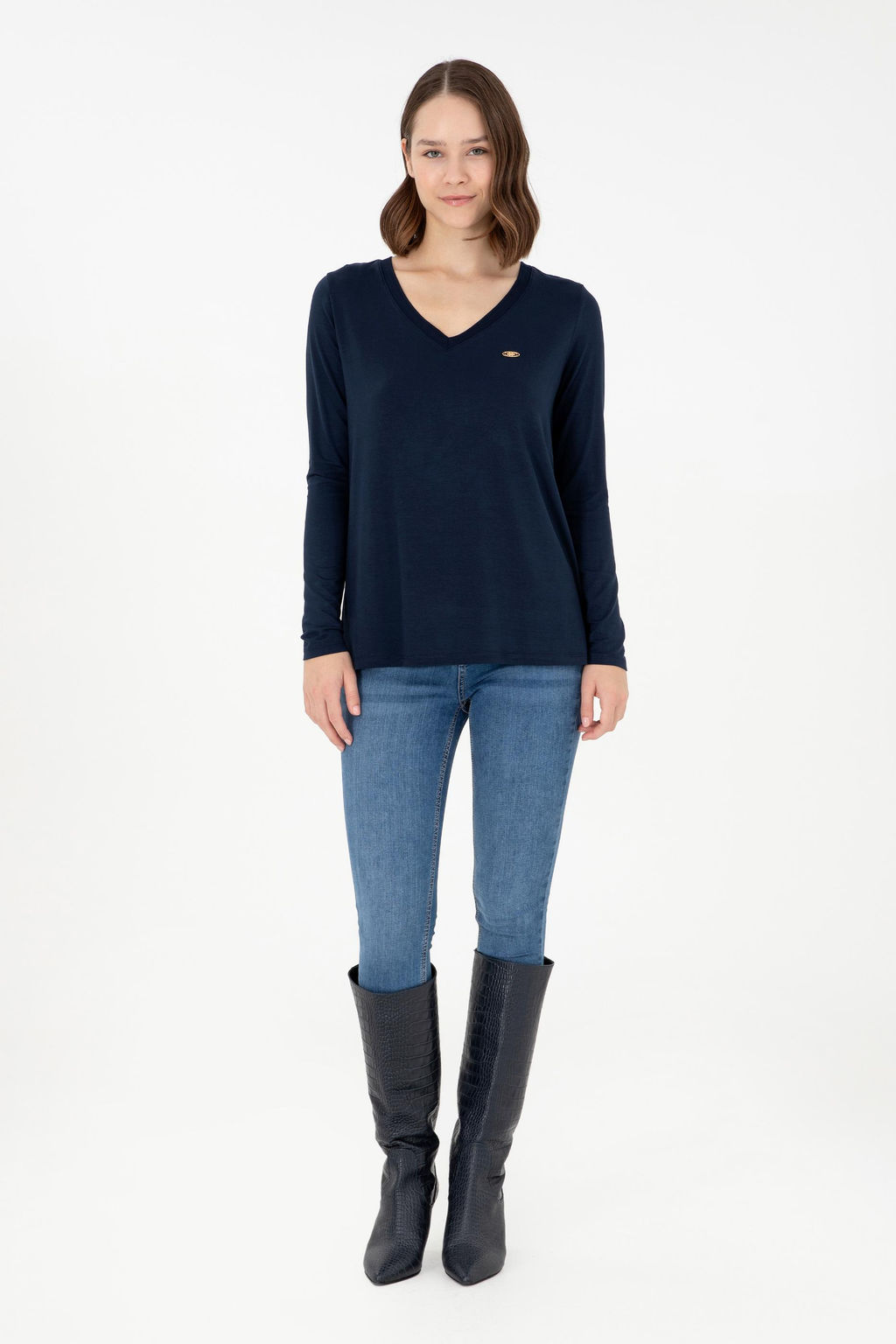 Женский темно-синий свитшот Неожиданная скидка в корзине - U.s. polo assn фото 4