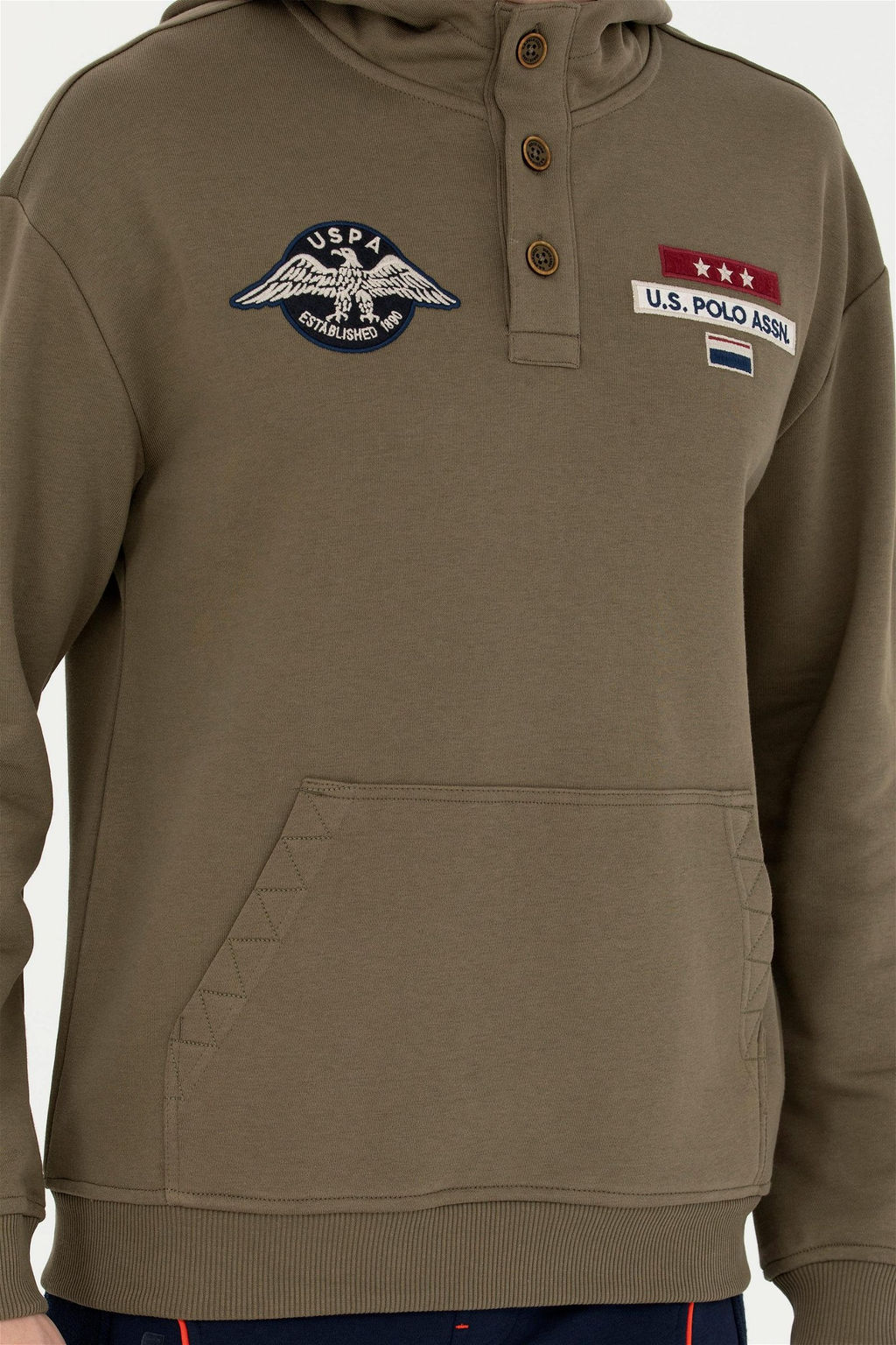 Мужской свитшот цвета хаки - U.s. polo assn фото 6