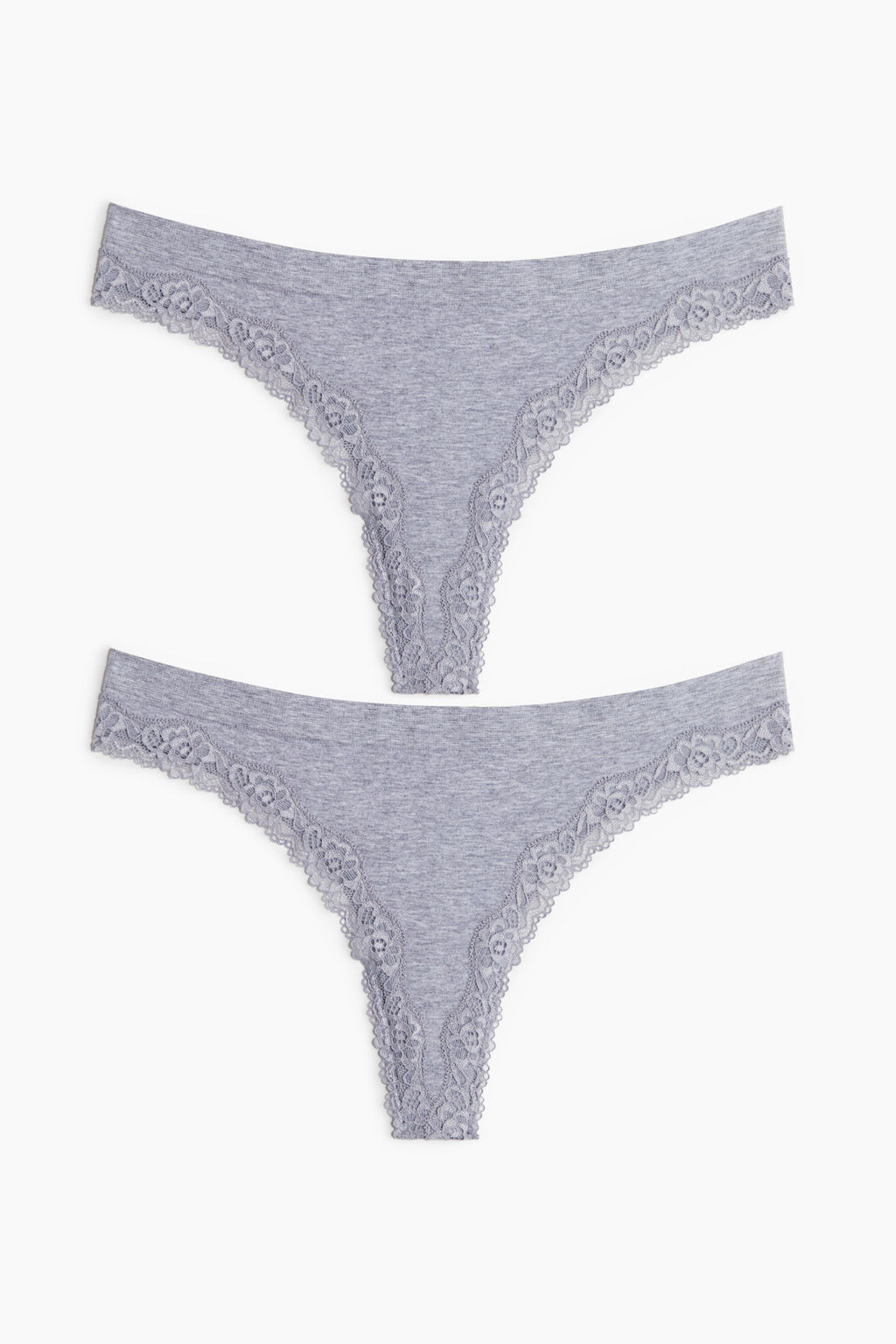 Pack 2 bragas thong con ribete de encaje Seamless - H&m фото 3