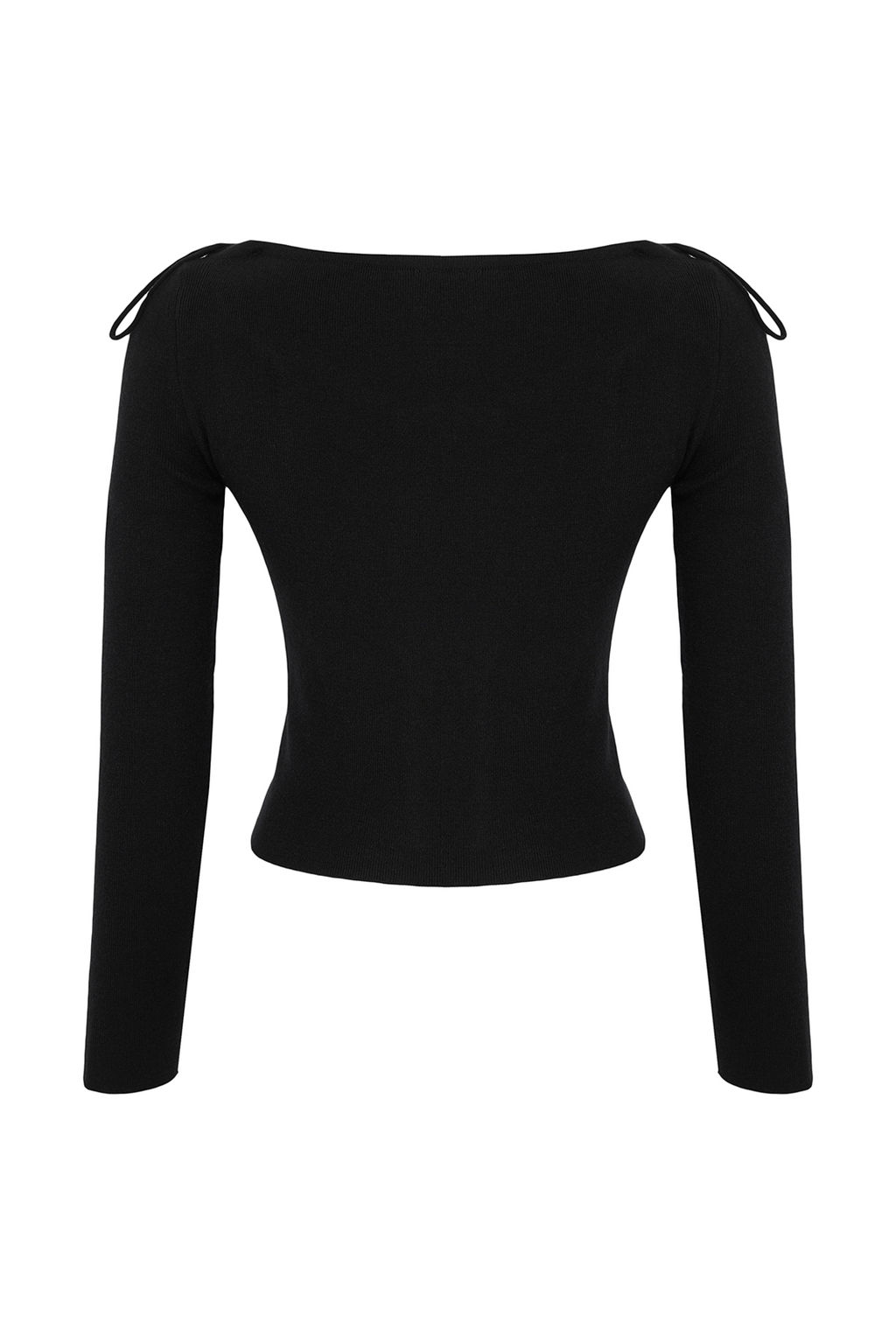 Teen Siyah Premium Iplik/Ozel Iplik Fitted/Vucuda Oturan Crop/K?sa Triko Kazak TWOAW26KZ00017 - Trendyolmilla фото 6