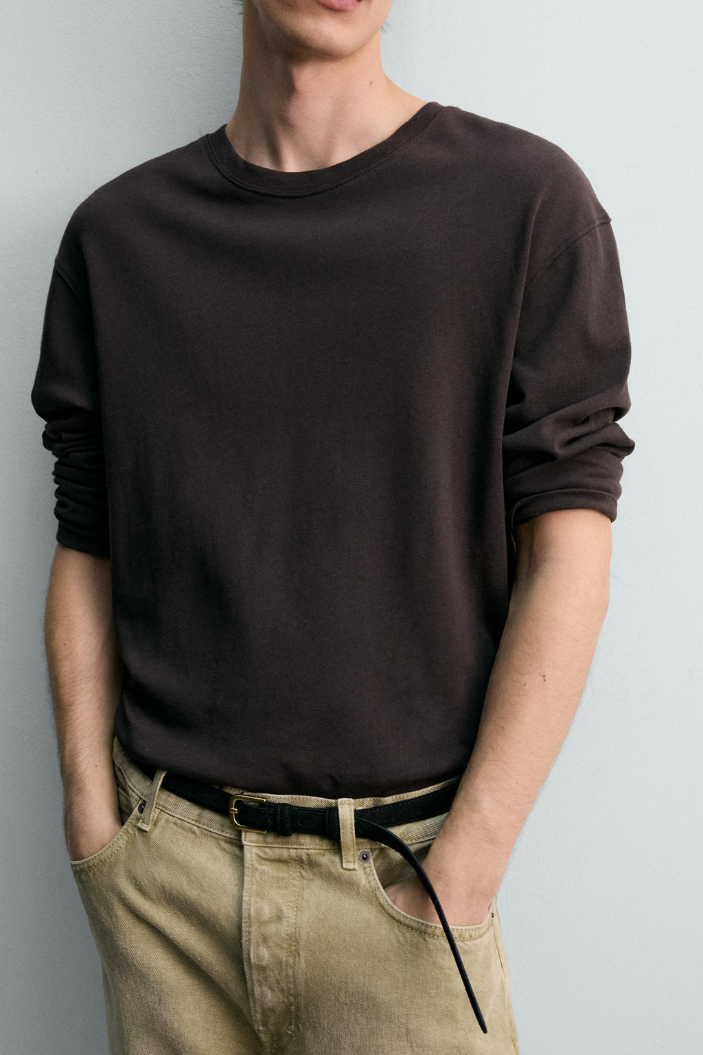 CAMISETA ALGOD?N - LINO  LIMITED EDITION / Marr?n - Zara фото 6