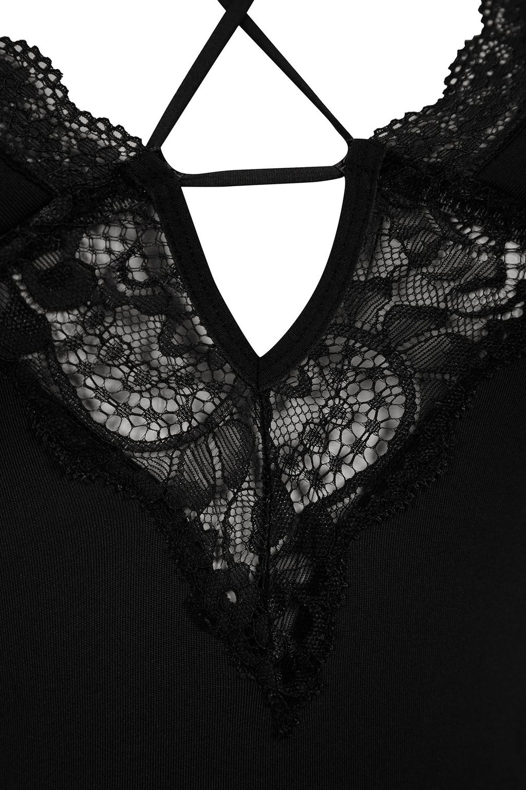 TRENDYOLMILLA Siyah Micro Dantelli Biye Detayl? Ip Ask?l? Orme Body THMAW25BD00004  фото 8