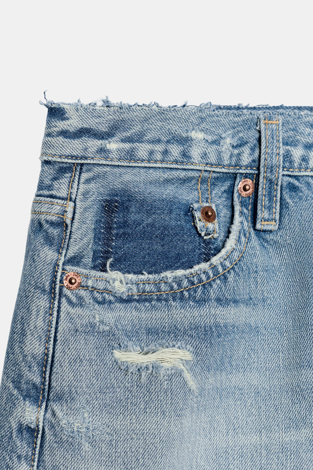 SHORTS DENIM TRF ROTOS TIRO MEDIO / Azul - Zara фото 8