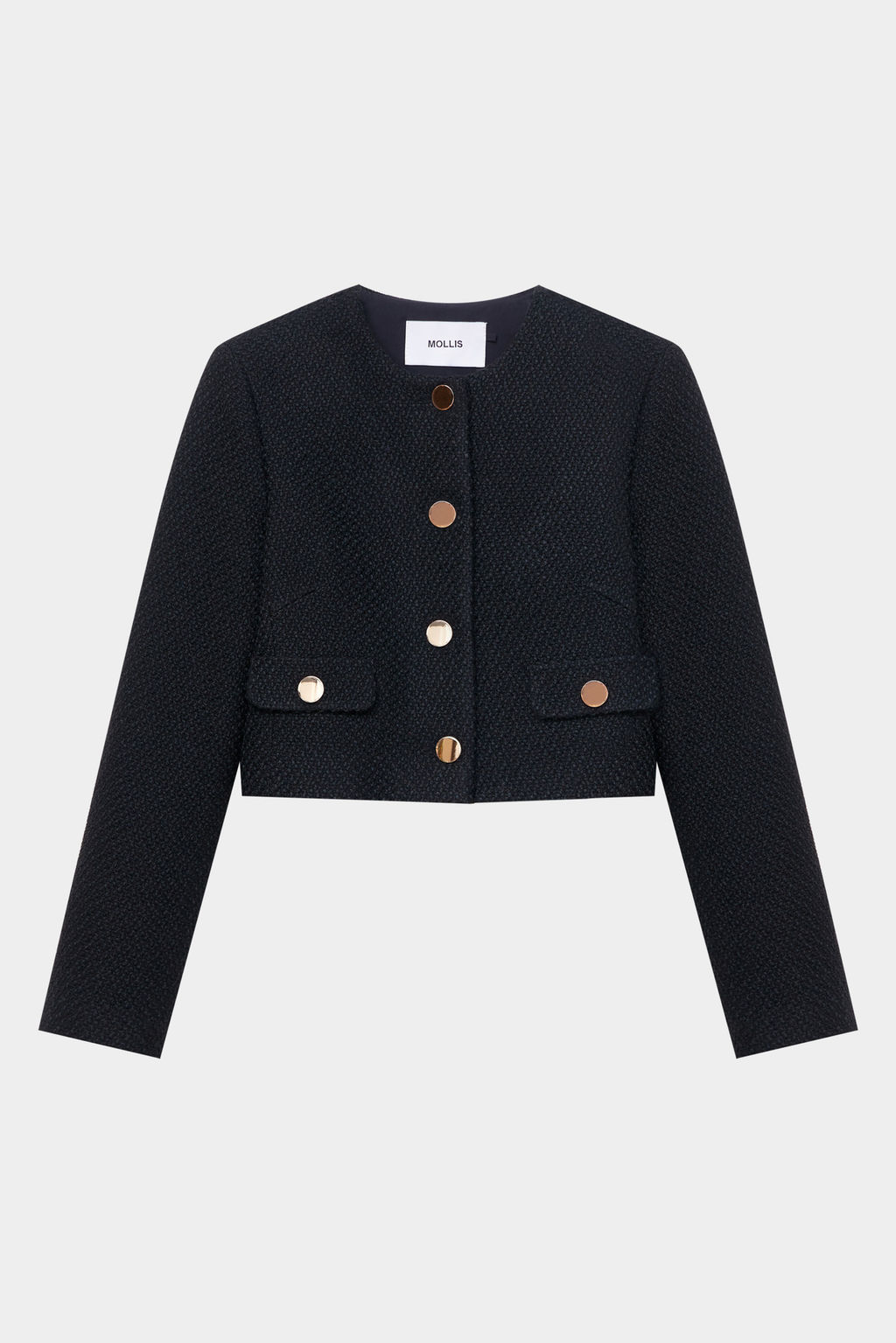 Жакет укороченный из твида с клапанами - Mollis фото 6