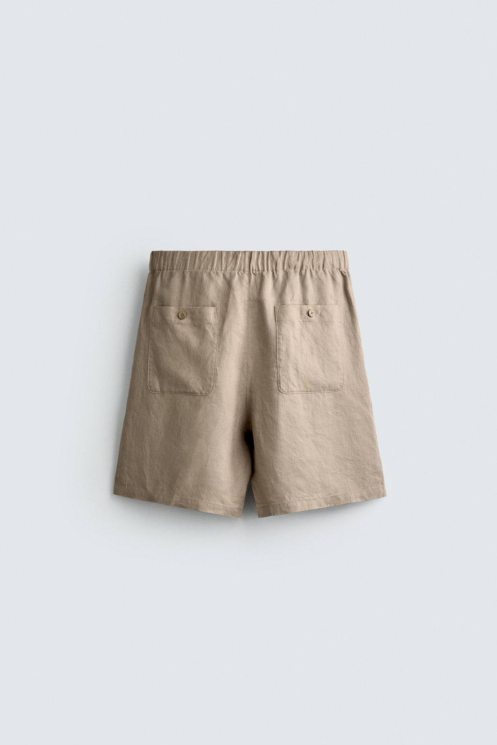 BERMUDA RELAXED FIT 100% LINO / Gris topo