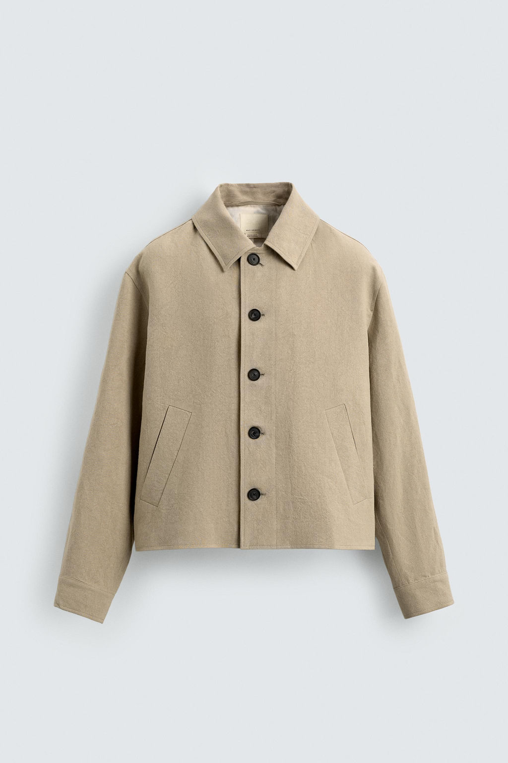 SOBRECAMISA CROPPED FIT 100% LINO LIMITED EDITION / Tostado - Zara фото 8