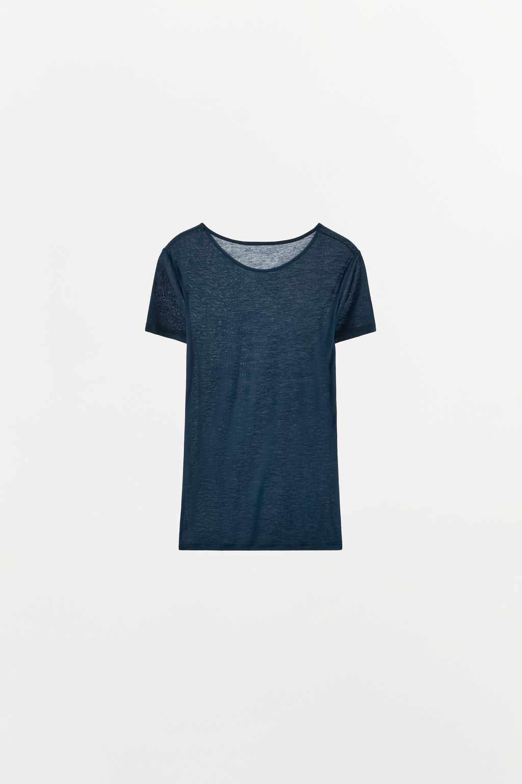 CAMISETA LISA MEZCLA LANA / Azul - Zara фото 5