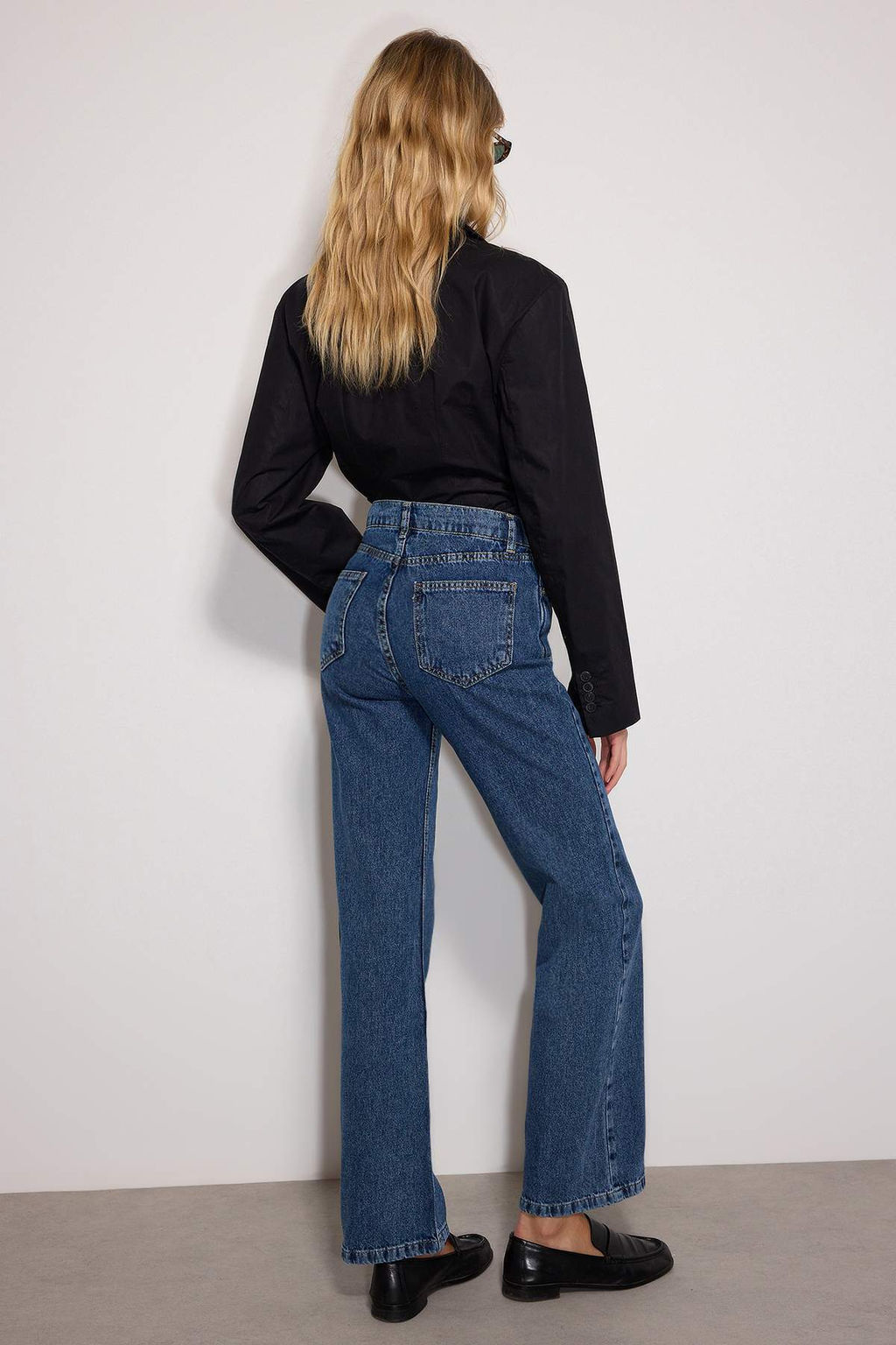 Siyah Yuksek Bel Wide Leg Jeans TWOSS21JE0385 - Trendyolmilla фото 17