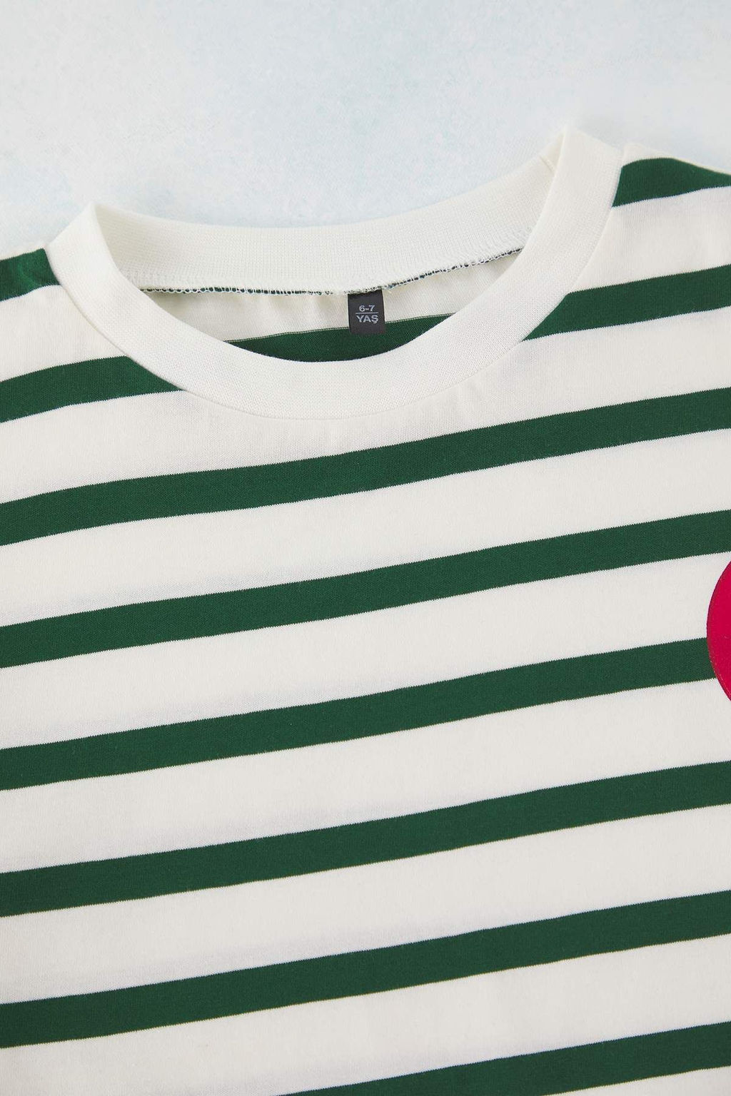 Bordo %100 Pamuk Unisex Cizgili Bask?l? Oversize Kal?p K?sa Kol Orme T-Shirt TKDSS25TS00037 - Trendyolmilla фото 3