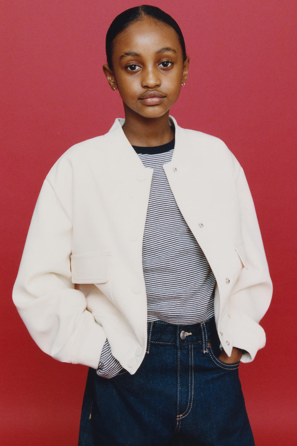 CROPPED BOMBER JACKET WITH SHOULDER PADS - Zara фото 10
