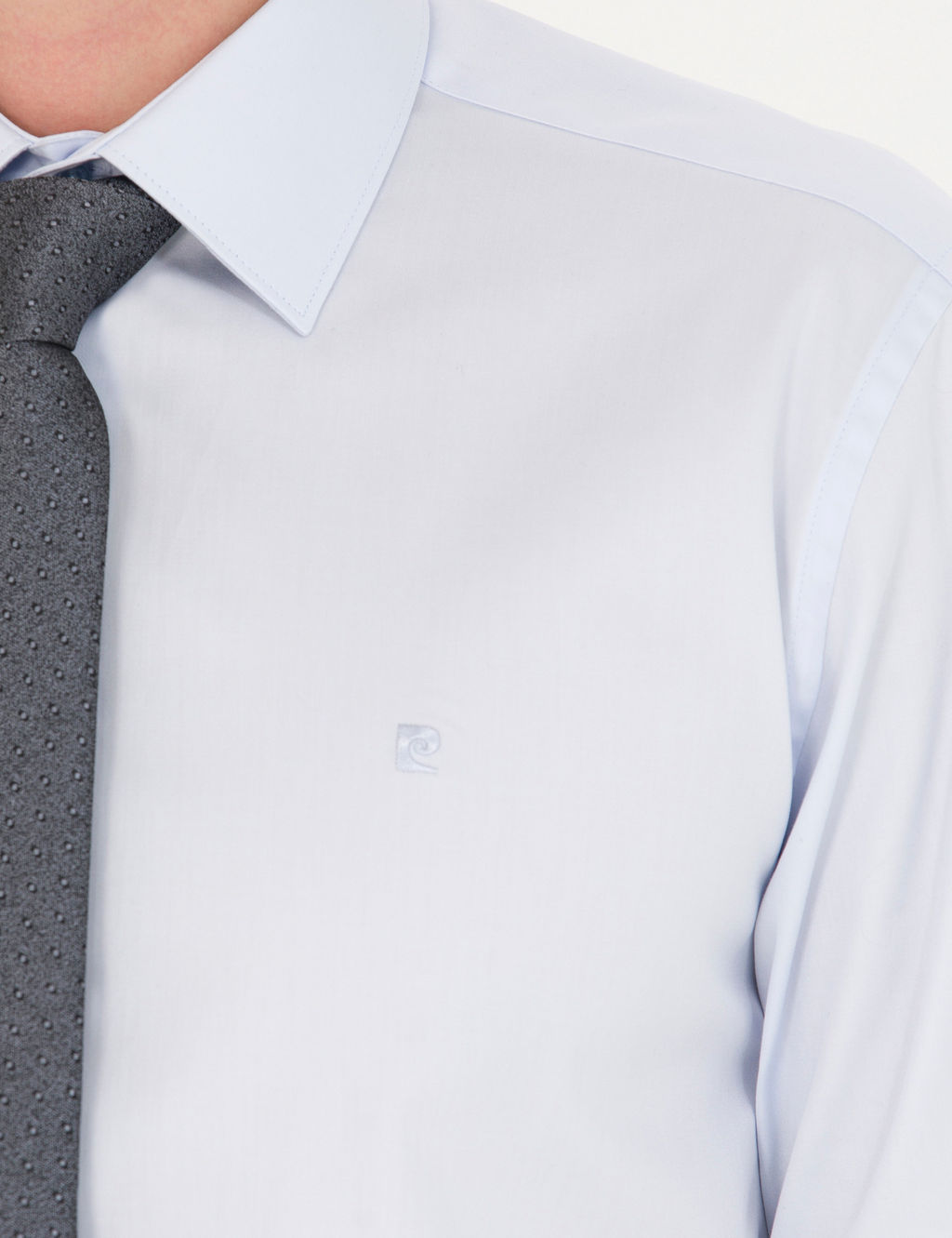 A__k Mavi %100 Pamuk Parlak Saten Slim Fit Uzun Kollu Basic G_mlek
