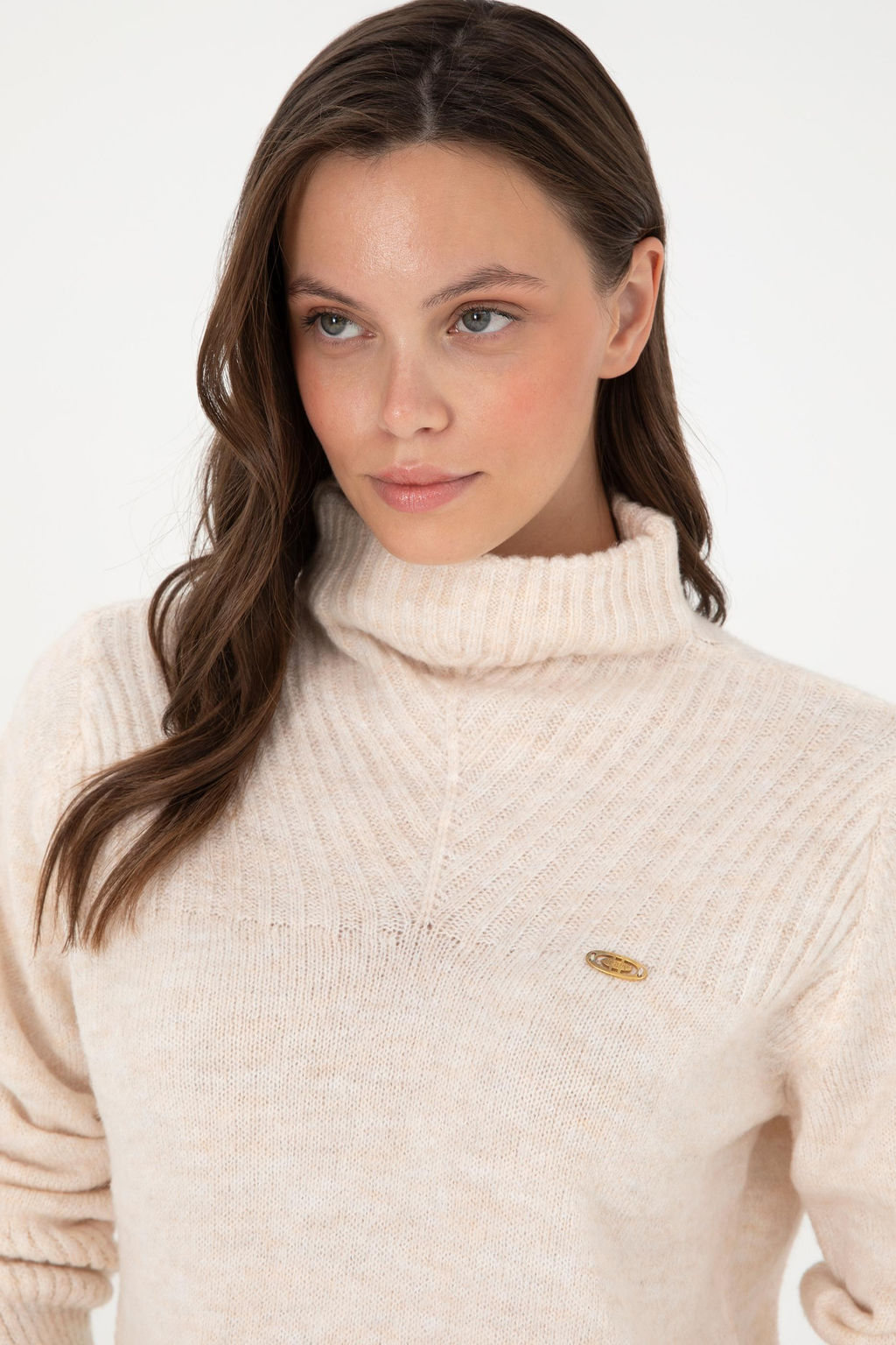 Женская кремовая водолазка с воротником Неожиданная скидка в корзине - U.s. polo assn фото 2
