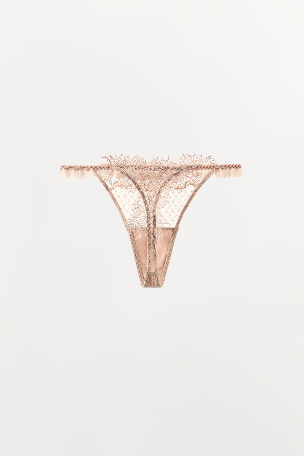 TANGA ENCAJE COMBINADO / Rosa / Blanco - Zara фото 4