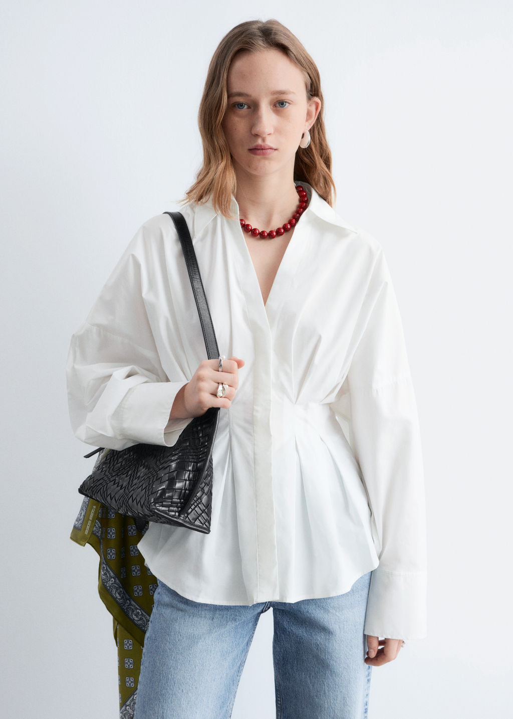 Camisa de algod?n con cintura ajustada - H&m фото 3