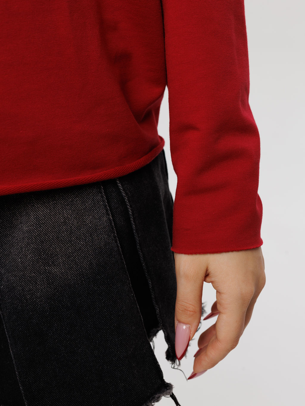 Женский лонгслив из футера 2-х нитки бордовый ВК-25 (15)