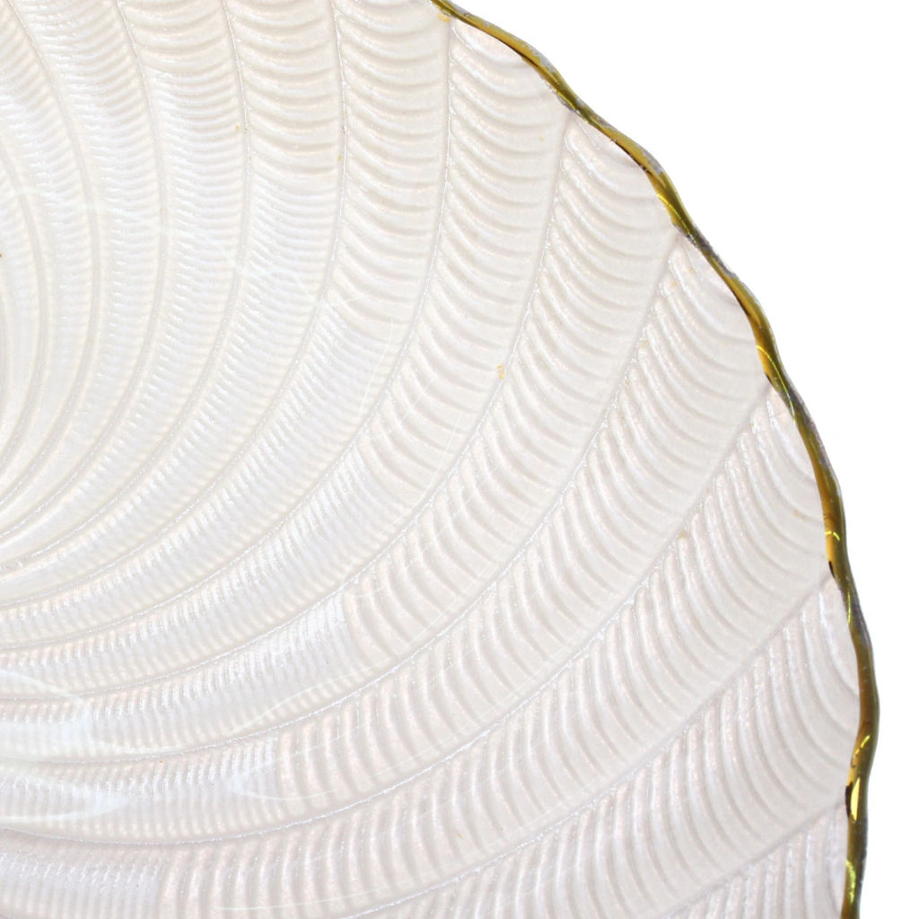 Тарелка стеклянная "Фьюжн" 32см перламутр