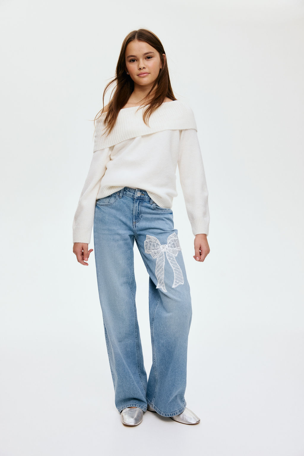 Relaxed Wide Leg Jeans - H&m фото 4