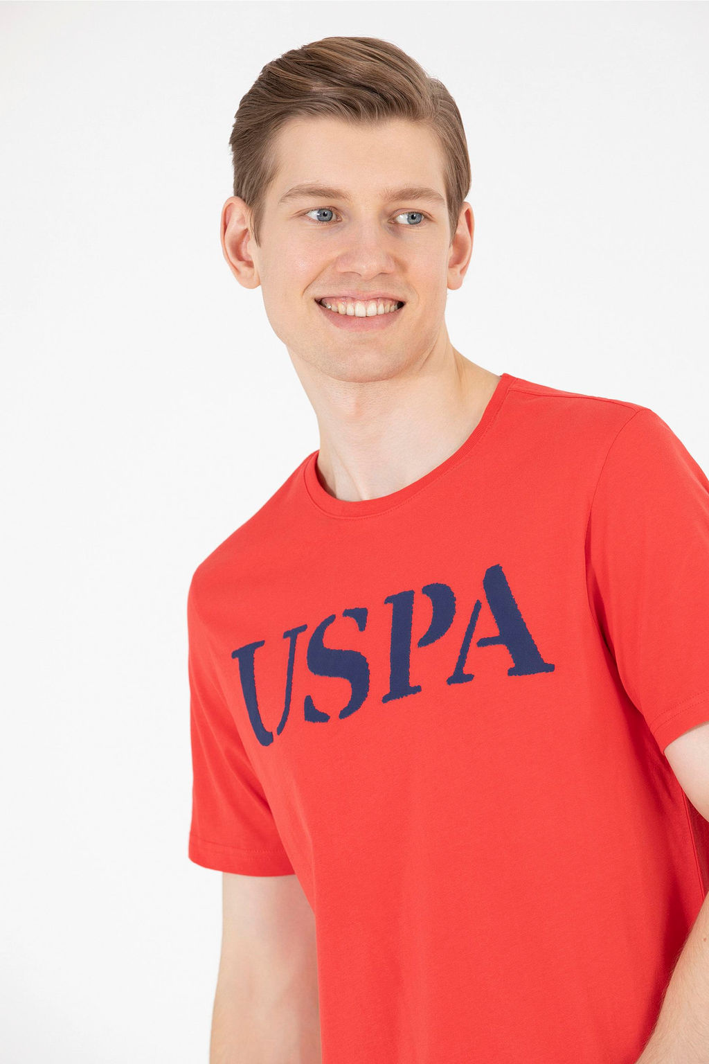 Мужская красная базовая футболка с круглым вырезом - U.s. polo assn фото 4