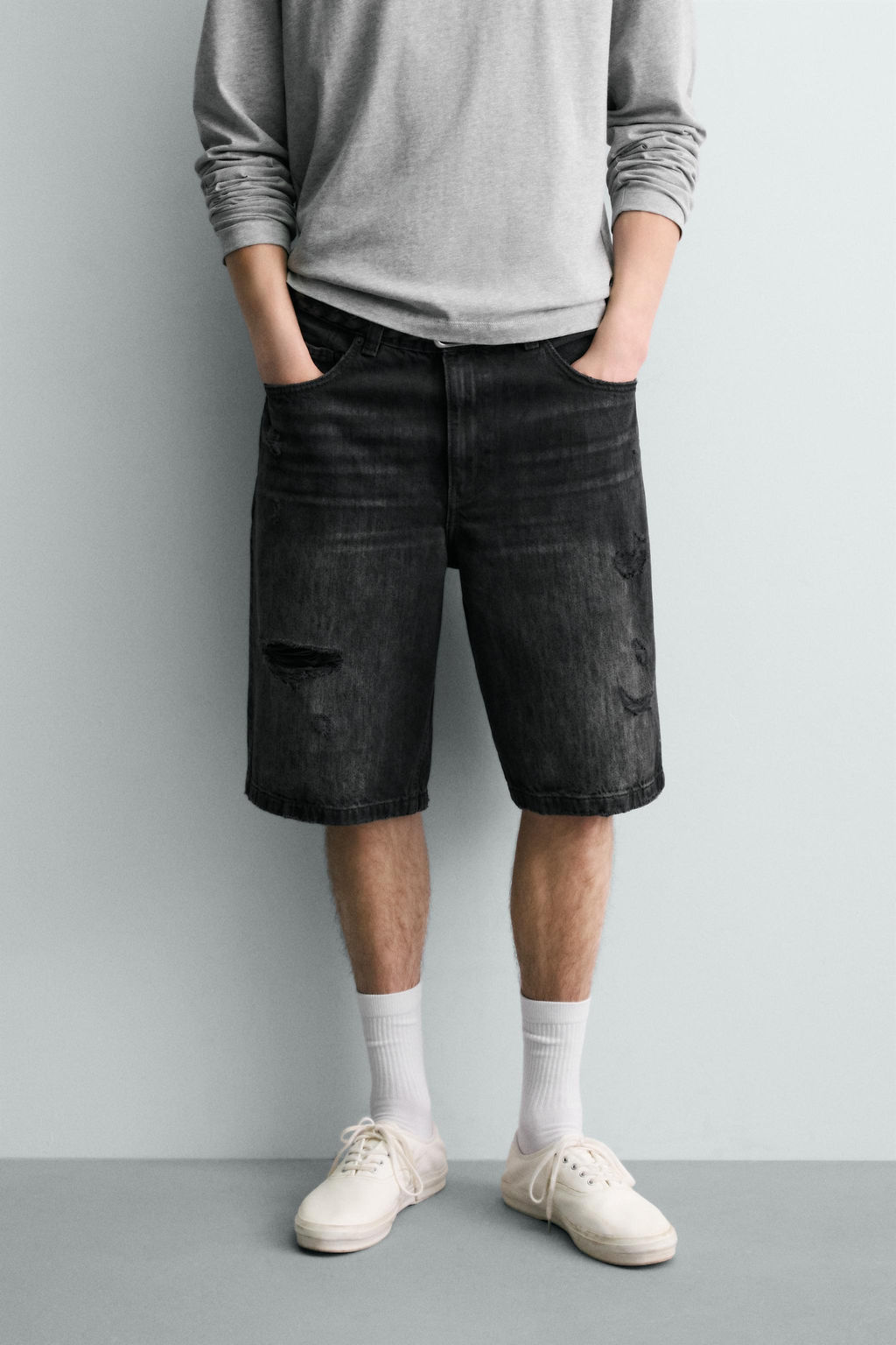 BERMUDA DENIM BAGGY FIT / Carb?n - Zara фото 2