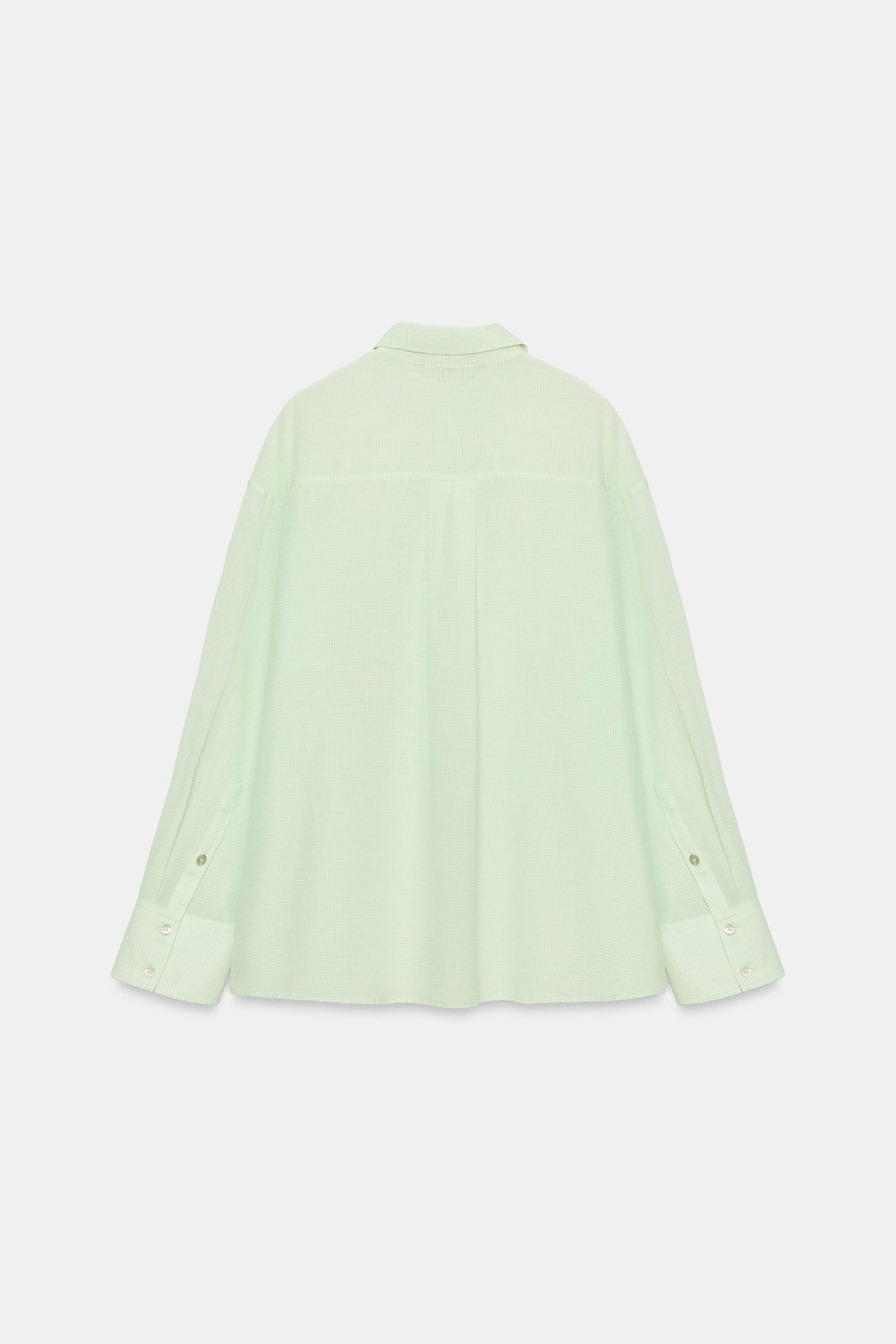 CAMISA GASA OVERSIZE BOLSILLO / Blanco / Verde