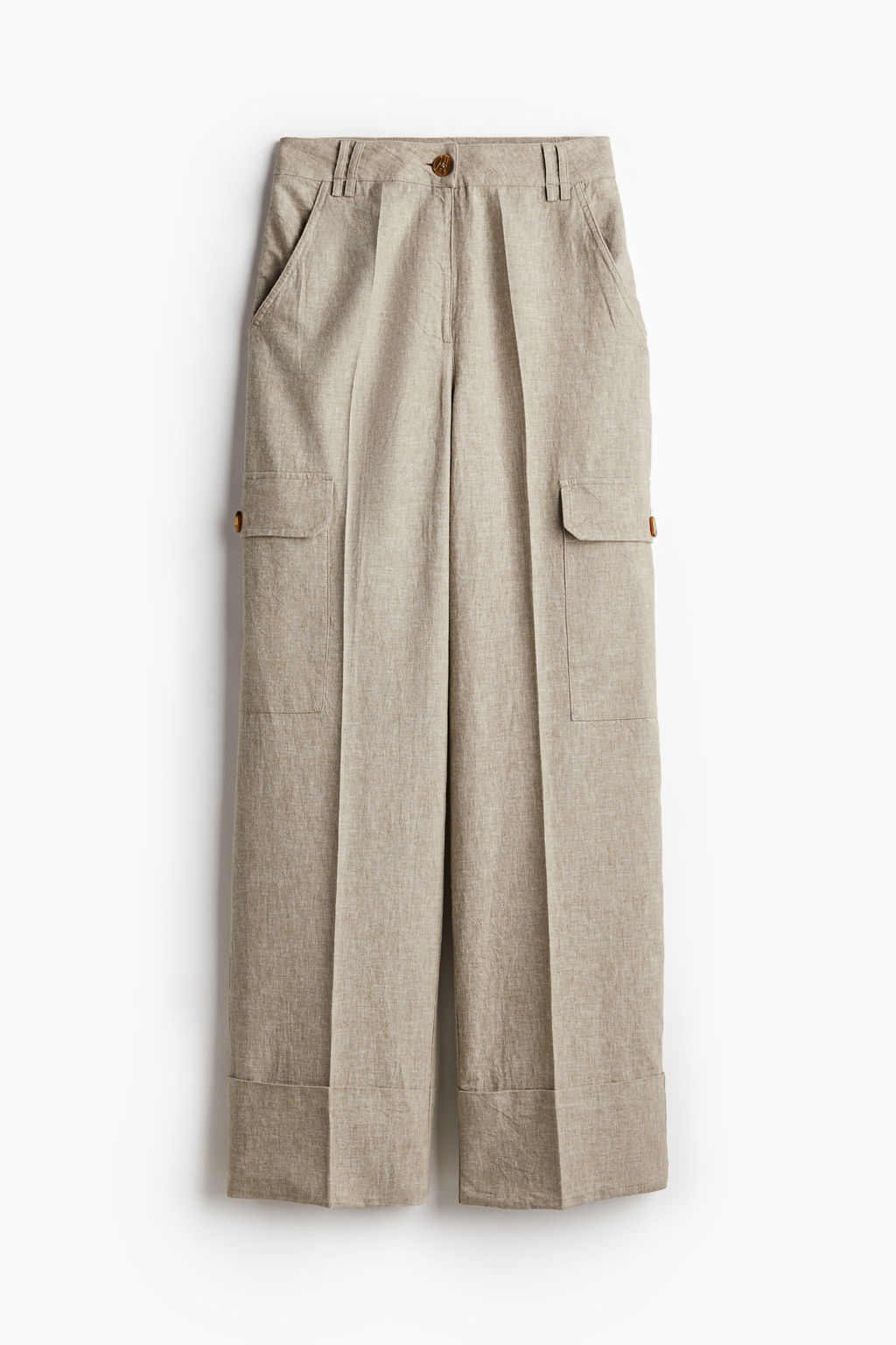 Pantalon cargo en mezcla de lino - H&m фото 6