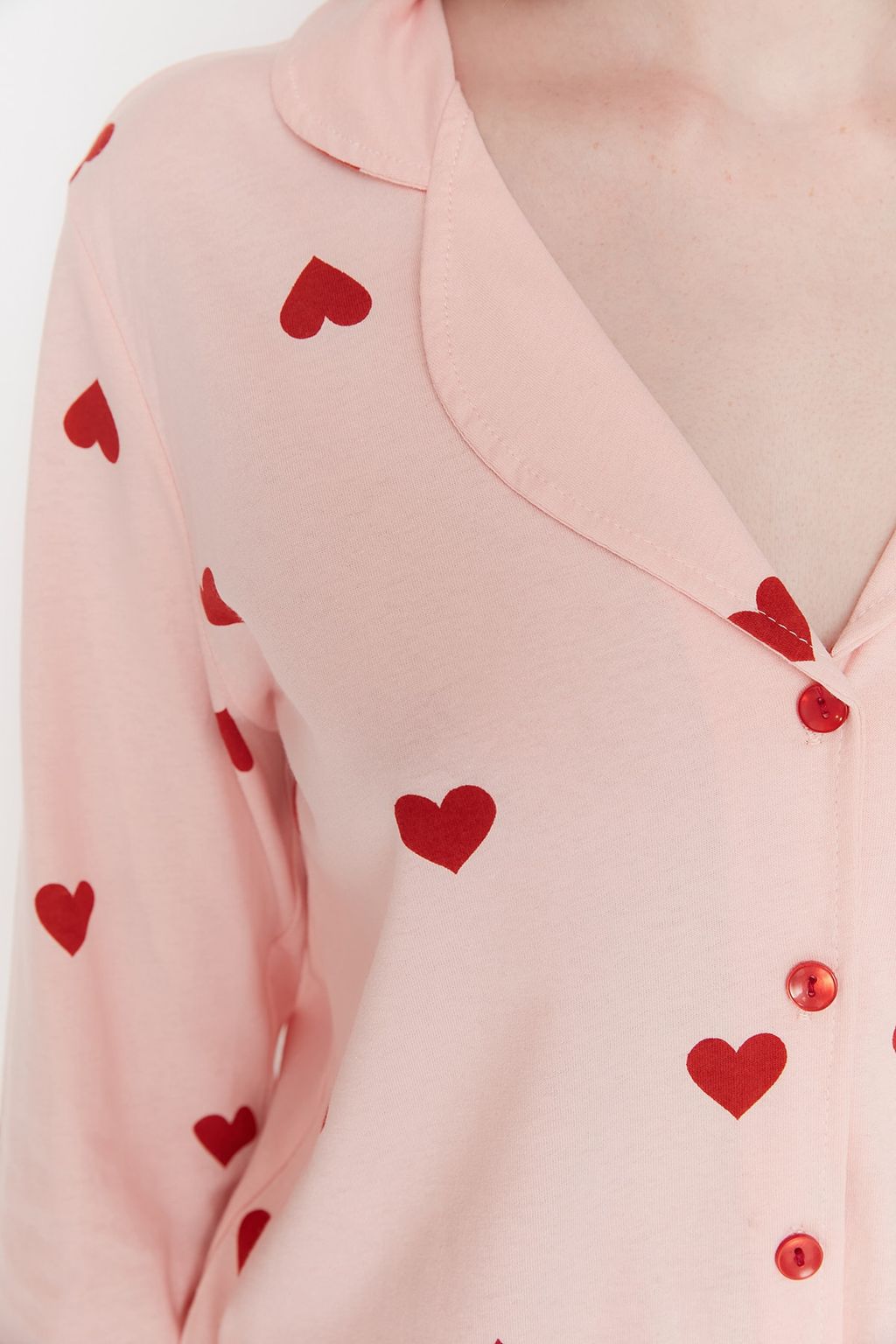 Pembe %100 Pamuklu Kalpli Orme Pijama Tak?m? THMAW21PT0548