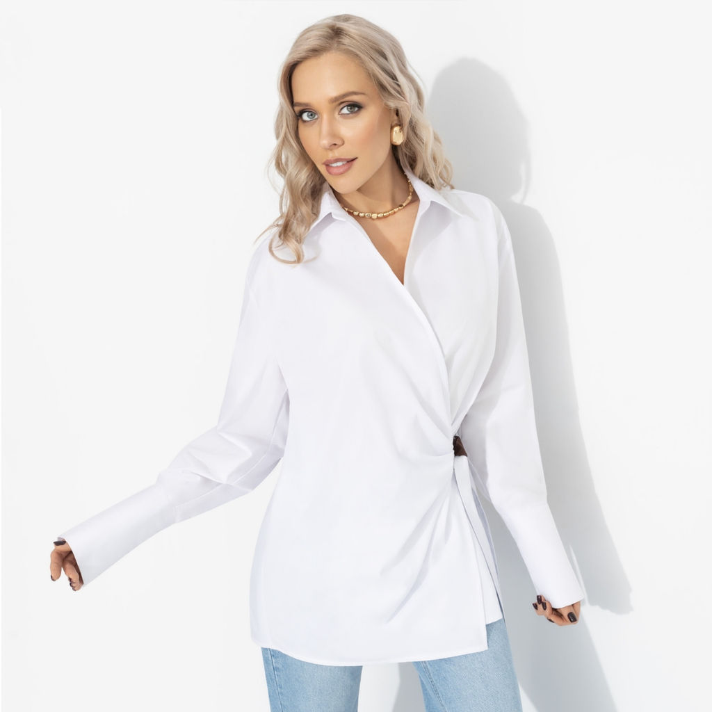 Рубашка на запах из хлопка, Переиграла всех - Charutti фото 16