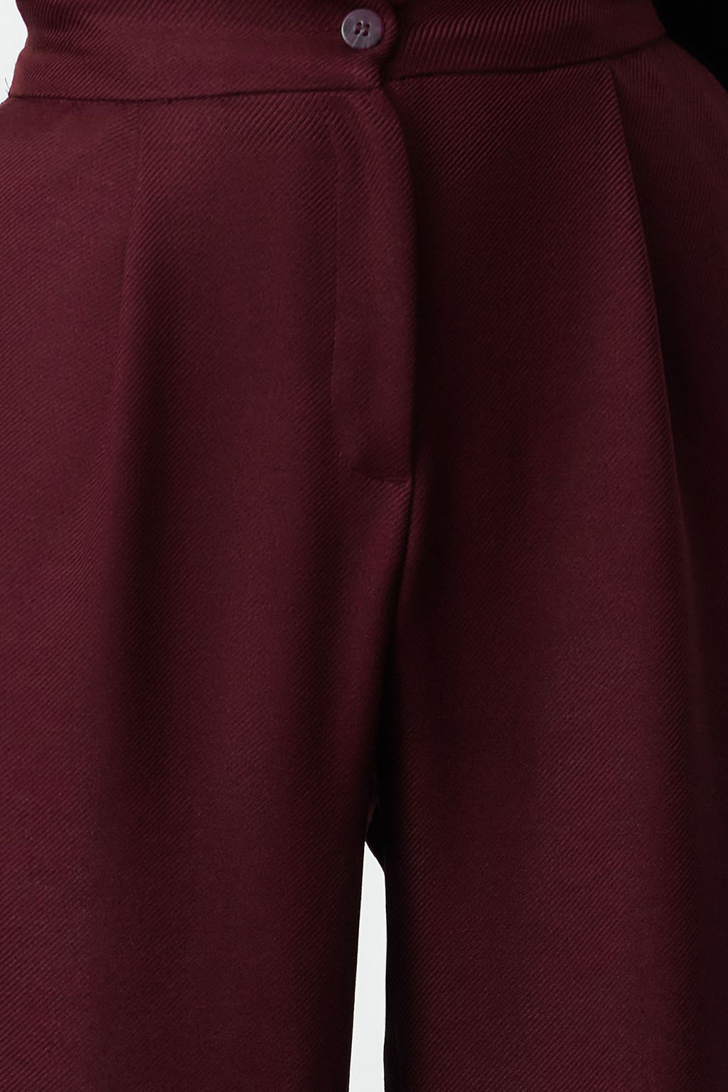 Bordo Straight/Duz Kesim Dokuma Kumas Pantolon TWOAW22PL0321
