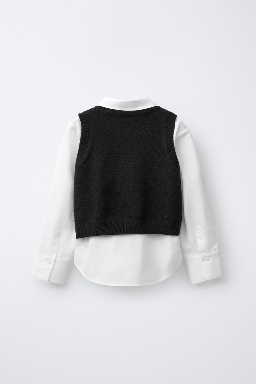 PLAIN SHIRT WITH KNIT WAISTCOAT AND FAUX PEARLS - Zara фото 2