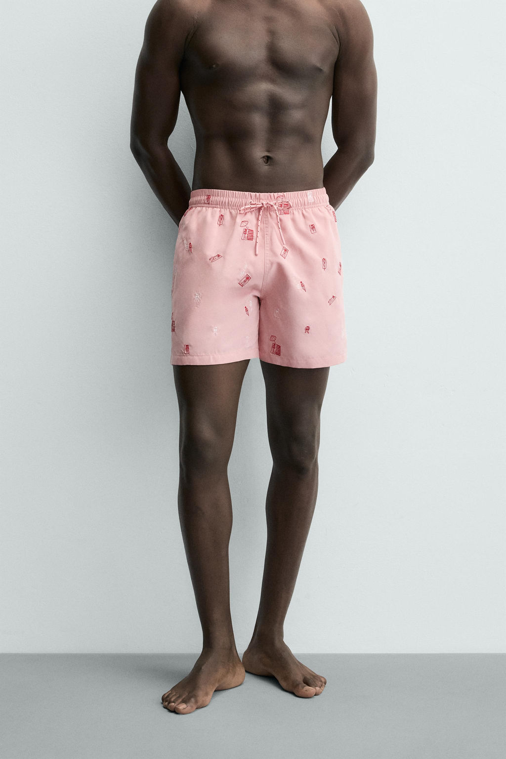 SWIMMING TRUNKS WITH COMBINED EMBROIDERY - Zara фото 3