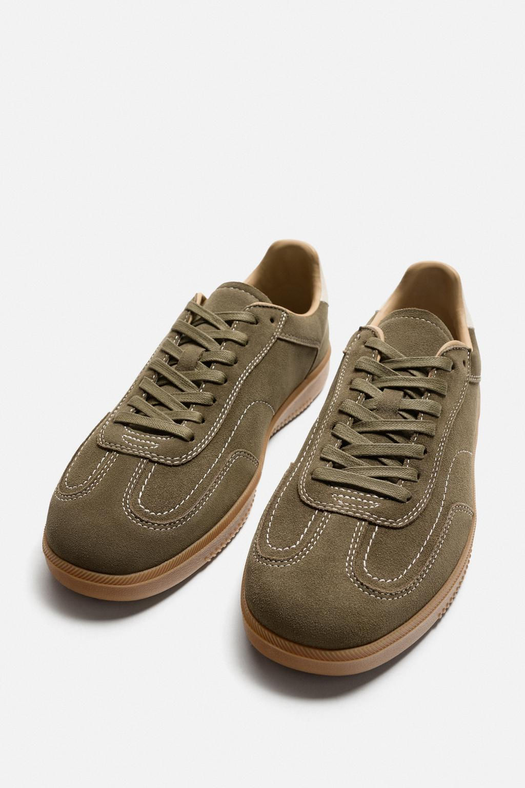 LEATHER TRAINERS WITH CONTRAST SOLE - Zara фото 13