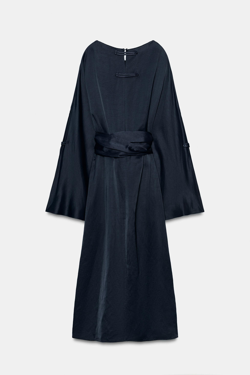 VESTIDO MIDI CINTUR?N CON LINO ZW COLLECTION / Azul - Zara фото 9