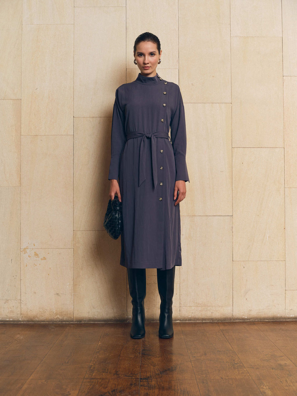 Платье с поясом 512.050112/Св.серый