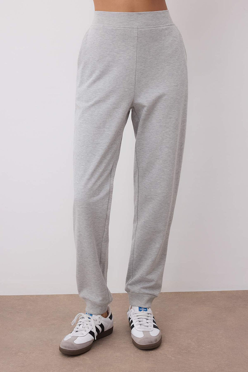 Gri Melanj Bel Detayl? Jogger Kal?n Ici Polarl? Orme Esofman Alt? TWOAW26EA00018 - Trendyolmilla фото 3