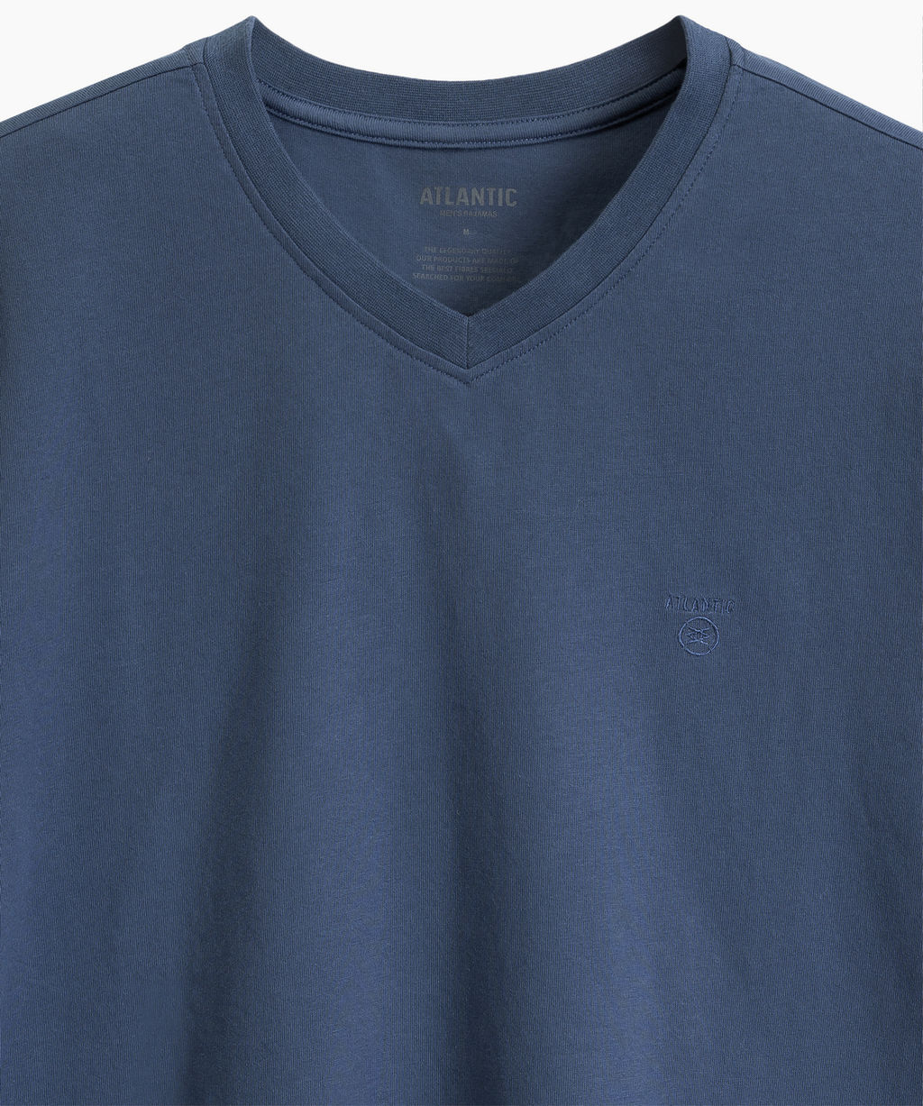 ATLANTIC NMP-389 Пижама мужская Small Print темно-голубой + темно-синий фото 4