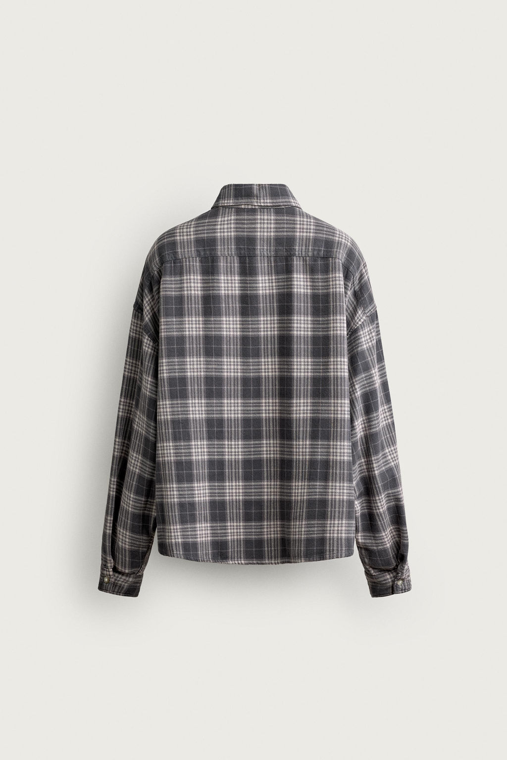 CAMISA BOXY FIT CUADROS / Gris - Zara фото 3