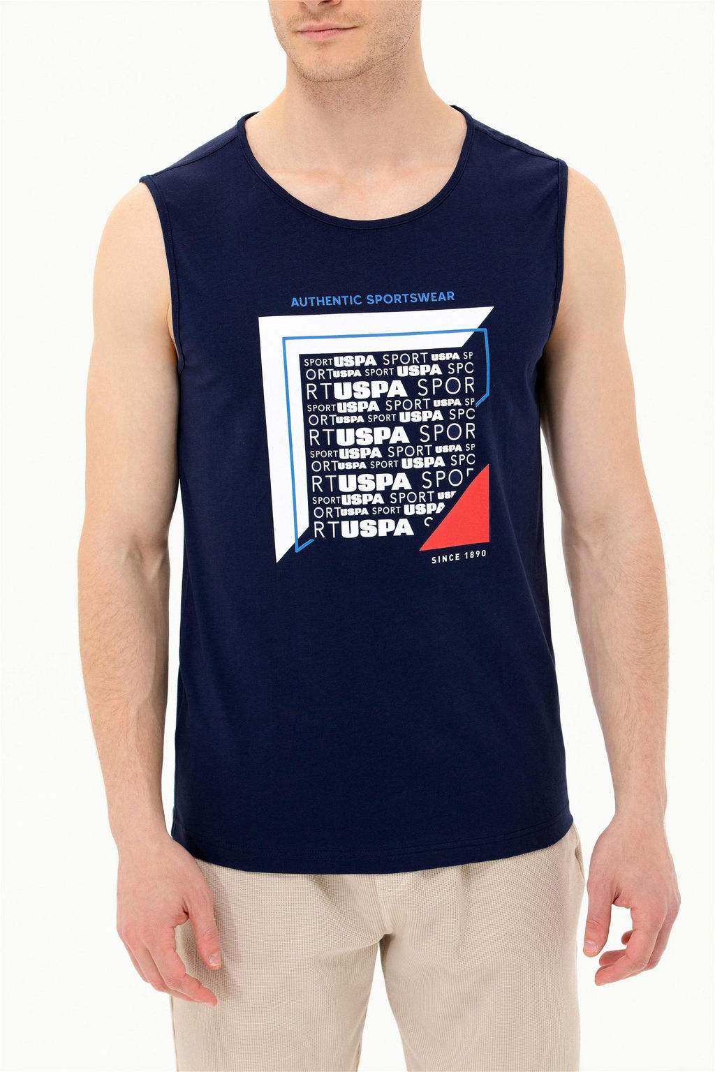 Мужская темно-синяя футболка с круглым вырезом - U.s. polo assn фото 14