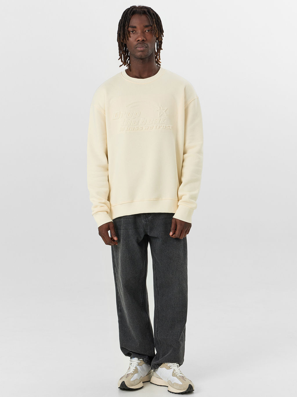 Свитшот мужской кремовый с надписью drop the beat... - Mark formelle фото 3