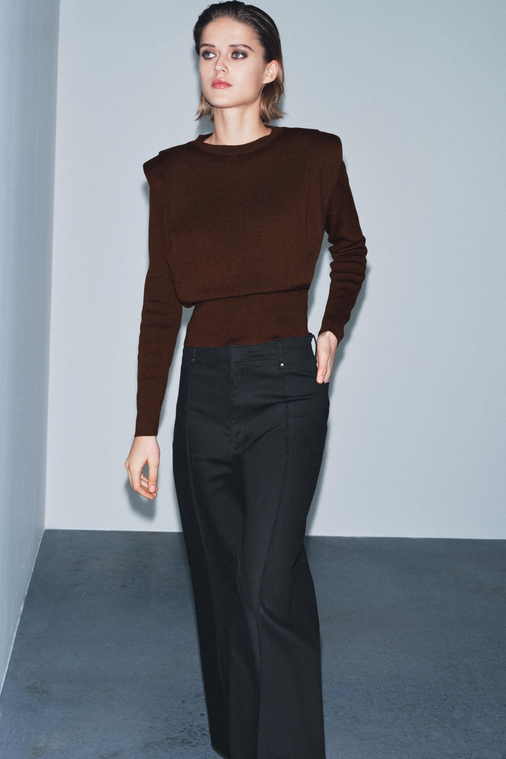 KNIT JUMPER WITH SHOULDER PADS - Zara фото 11
