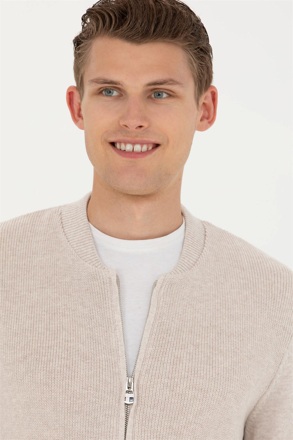 Мужской базовый трикотажный кардиган Stone Melange - U.s. polo assn фото 2