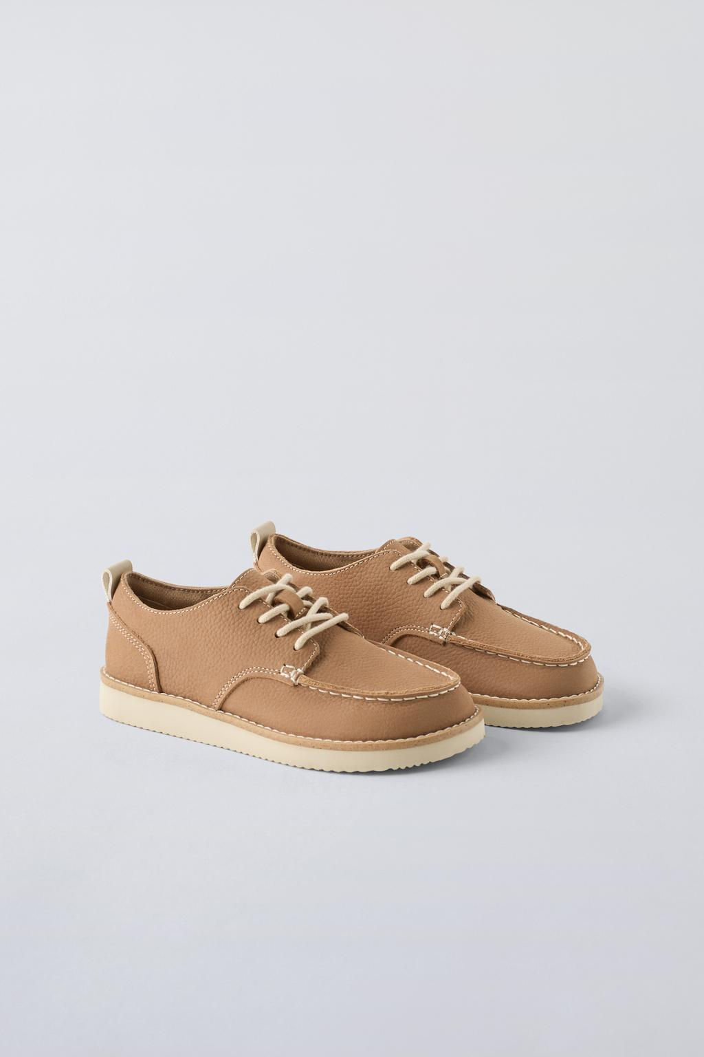 LEATHER DERBY SHOES - Zara фото 2