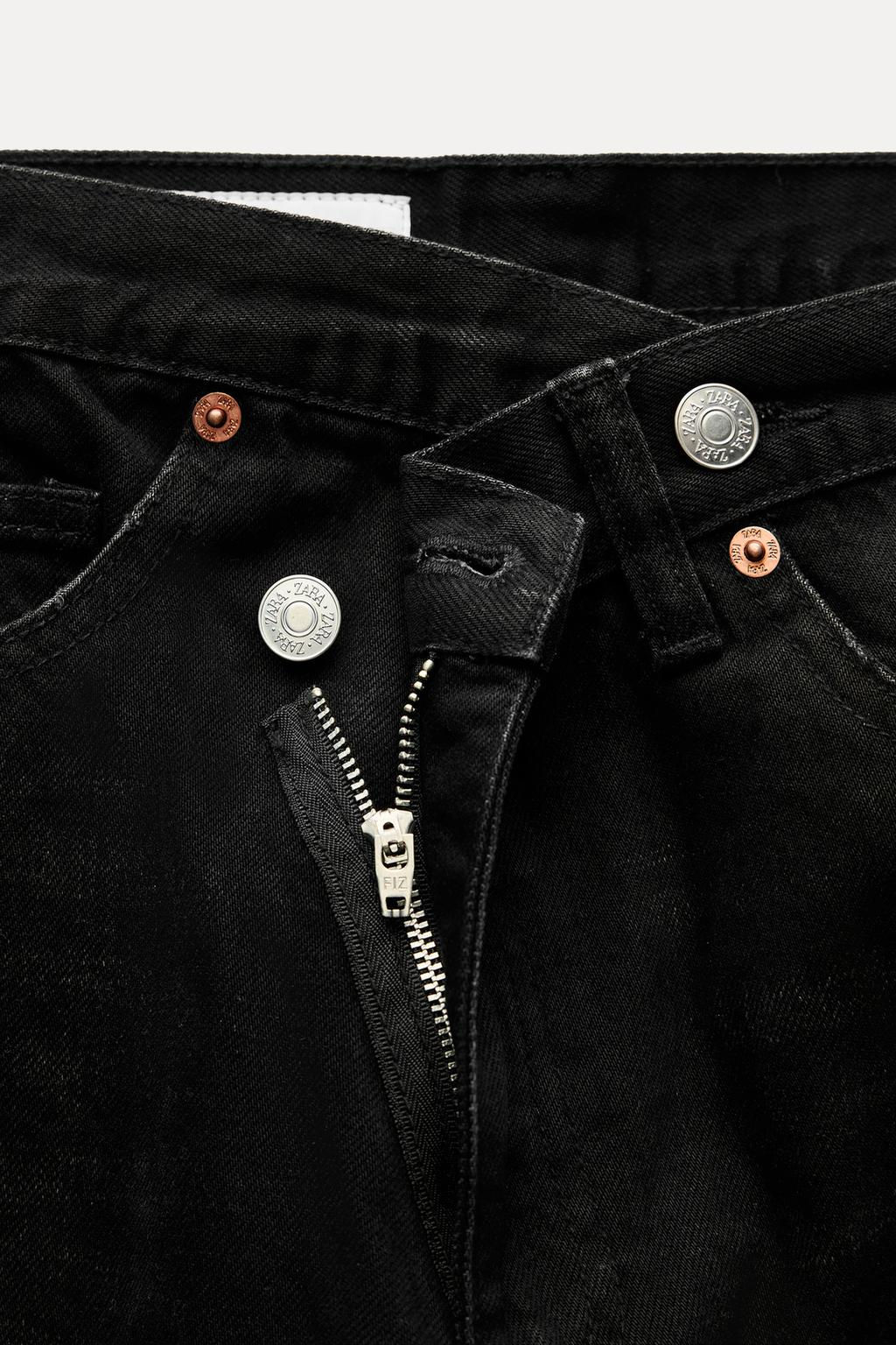 HIGH-WAIST TRF WIDE-LEG JEANS WITH CROSSOVER WAISTBAND - Zara фото 12