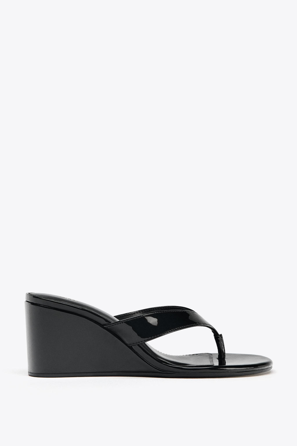 PATENT-EFFECT WEDGE SANDALS - Zara фото 2